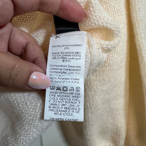 Coquette Ivory and Black Bows Bishop Sleeve Round Neck Sweater 1XL - Picture 8 of 10